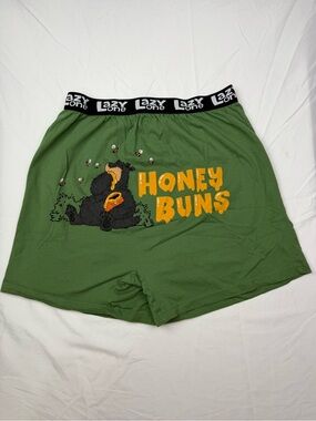 Lazy One Men's Olive Green 'Honey Buns' Graphic Lounge Shorts